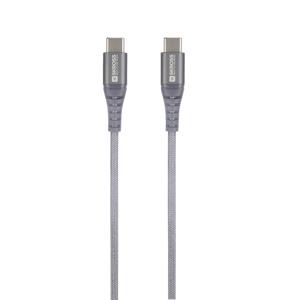 Skross USB-kabel USB 2.0 USB-C stekker, USB-C stekker 1.20 m Space grijs Rond, Flexibel, Stoffen mantel SKCA0017C-C120CN