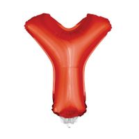 Rode letter ballonballon Y op stokje 41 cm