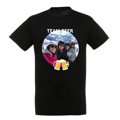 T-shirt voor mannen bedrukken - Zwart - S