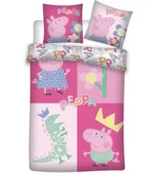 Peppa Pig peuterdekbedovertrek roze 100 X 135 Cm Katoen - thumbnail
