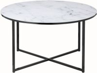 Artistiq Salontafel 'Roel', 80cm, Marmerlook, kleur Wit/Zwart