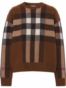 Burberry pull en cachemire à carreaux - Marron