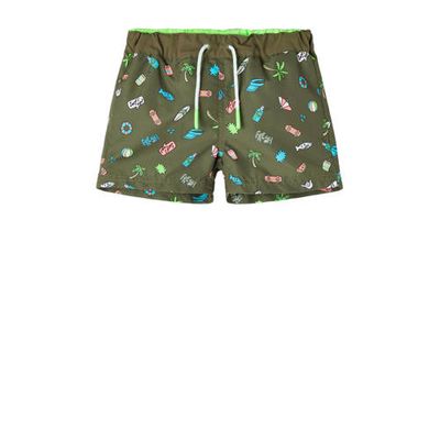 NAME IT MINI zwemshort Zimmo met all over print olijfgroen NAME IT MINI zwemshort Zimmo met all over print olijfgroen