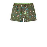 NAME IT MINI zwemshort Zimmo met all over print olijfgroen - thumbnail