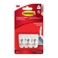 Haak voor ophanging 3M 225 g 19 X 41 X 19 MM Wit Staal (3 Stuks)