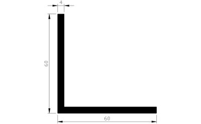 Hoekprofiel alu brute 60x60x4mm