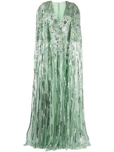 Elie Saab robe longue à fleurs - Vert