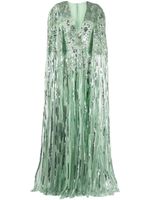 Elie Saab robe longue à fleurs - Vert - thumbnail