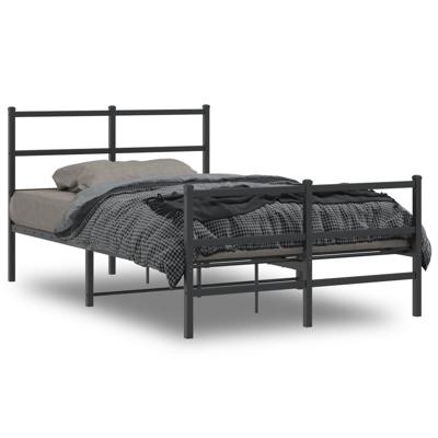 Bedframe met hoofd- en voeteneinde metaal zwart 120x200 cm