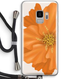 Orange Ellila flower: Samsung Galaxy S9 Transparant Hoesje met koord