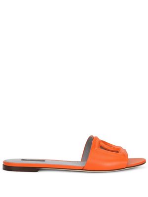 Dolce & Gabbana claquettes DG Millennials en cuir - Orange