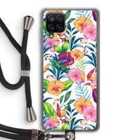 Tropisch 2: Samsung Galaxy A12 Transparant Hoesje met koord