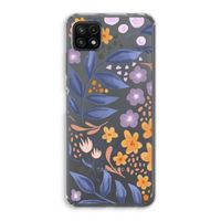 Flowers with blue leaves: Samsung Galaxy A22 5G Transparant Hoesje