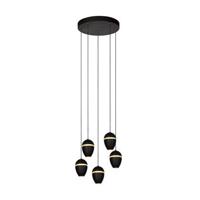 Atmooz Ogima - Hanglamp - Zwart - 5 Lichtpunten - LED - 30x30x160cm