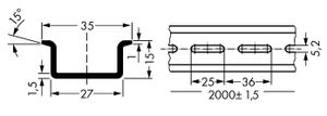 WAGO 210-197 Stalen draagrail Verzinkt 10 stuk(s)