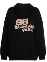 Balenciaga hoodie en coton à logo Graffiti - Noir