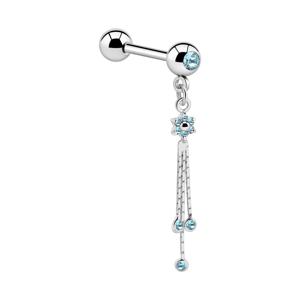 Jeweled Barbell with Charm Chirurgisch staal 316L / Belegde messing Barbells