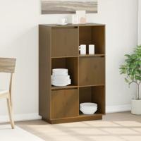 Hoge kast 74x35x117 cm massief grenenhout honingbruin