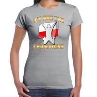 Verkleed T-shirt voor dames - Polen - grijs - voetbal supporter - themafeest