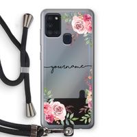 Rozen: Samsung Galaxy A21s Transparant Hoesje met koord