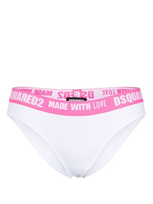 DSQUARED2 culotte à logo imprimé - Blanc DSQUARED2 culotte à logo imprimé - Blanc