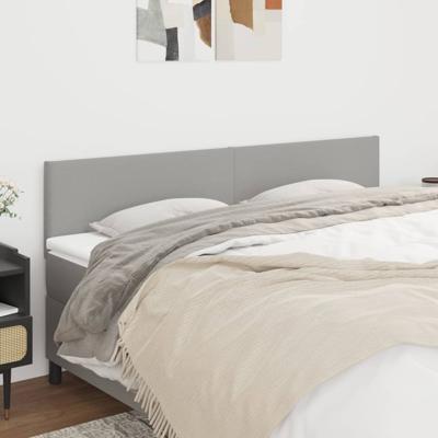 Hoofdborden 2 st 100 x 5 x 78/88 cm stof lichtgrijs