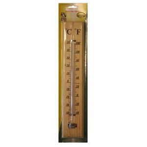 Buiten thermometer hout 40 x 7 cm