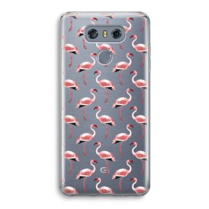 Flamingoprint groen: LG G6 Transparant Hoesje