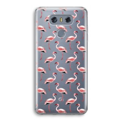 Flamingoprint groen: LG G6 Transparant Hoesje