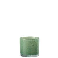 J-Line theelichthouder Jade - glas - groen - small