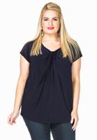 Yoek Shirt wide drape neck | Blauw | Maat XL