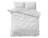 Sleeptime Flanel Deep Check Wit 240 x 200/220 cm