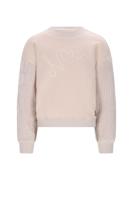 NoNo winter sweater meisjes - ivoor - Konono - vevet contrast mouwen