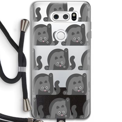 Cats: LG V30 Transparant Hoesje met koord
