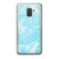 Waterverf blauw: Samsung Galaxy A8 (2018) Transparant Hoesje