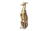 Sculptuur grijsHOUND 70cm aluminium goud - 45170