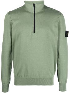 Stone Island sweat zippé à patch Compass - Vert