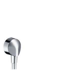 Hansgrohe Fixfit muuraansl.bocht E zo/terugslagklep brush black chr 27454340