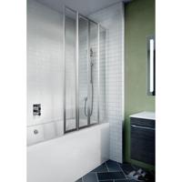 Crosswater Kai badwand 82x150.2cm 4 vouwwanden rechts 4mm helder veiligheidsglas aluminium zilver KLFBSSC0800R