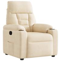 Fauteuil verstelbaar microvezelstof beige