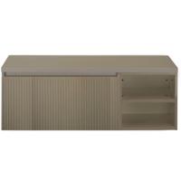 Frozen 3D Badmeubelset 120 cm - Greeplijst in Kleur - Wastafel Regaalkast met Bovenblad Olive
