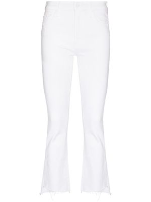 MOTHER jean The Insider Crop Step Fray - Blanc