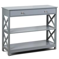 Console Tafel 3 Niveau Console Tafel met Lade Houten Haltafel 100 x 30 x 80 cm Grijs