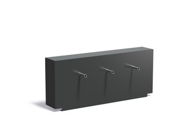 Vijvermuur aluminium vast 150x25x60cm.