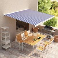 VidaXL Luifeldoek 500x300 cm canvas blauw en wit