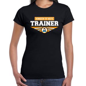 Verkozen tot beste trainer t-shirt zwart dames - Cadeau shirt