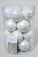 20 kerstballen winterwit emaille 60 mm - Ksd