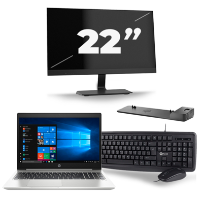 HP ProBook 450 G6 - Intel Core i5-8e Generatie - 15 inch - 8GB RAM - 256GB SSD - Windows 11 + 1x 22 inch Monitor