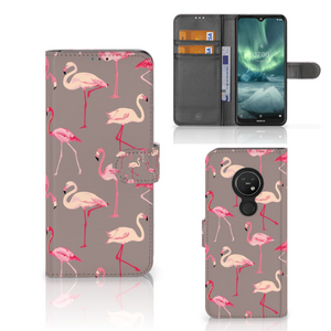 Nokia 7.2 | Nokia 6.2 Telefoonhoesje met Pasjes Flamingo