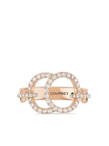 Courbet bague Celeste en or rose recyclé 18ct pavée de diamants créés en laboratoire